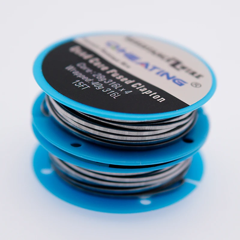 
factory manufacture high quality prebuilt coil parallel fused 28*4/40g 4 core clapton Stainless steel 316L wire 