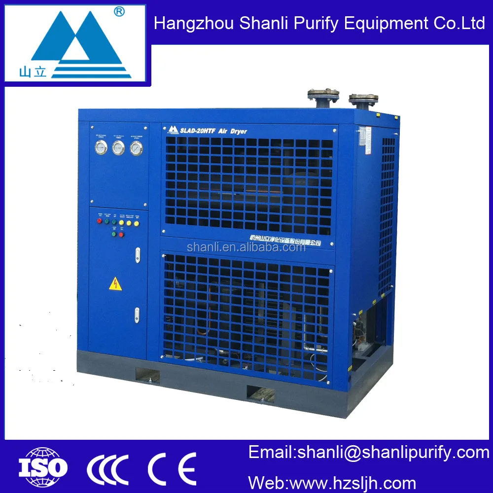 Compressor freeze air-cooled refrigerated compressed air dryer for power plant textile medical with R134A and R407C refrigerant