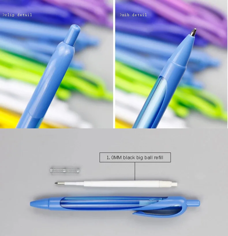 ballpoint pen la venta al por mayor plastic pen click ball point pen with custom logo