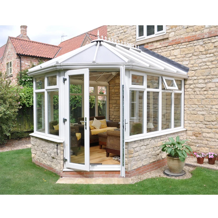 Aluminum Sunroom Lean To House Kit Glass-To-Floor Conservatory White Plastic Pvc Upvc Sunrooms Aluminium Glass Sunroom For Solar