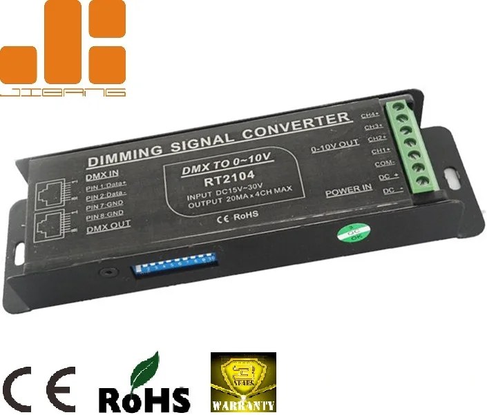 Shanghai JIBANG DC15-30V Input 4CH DMX to 0-10V Converter RT2104