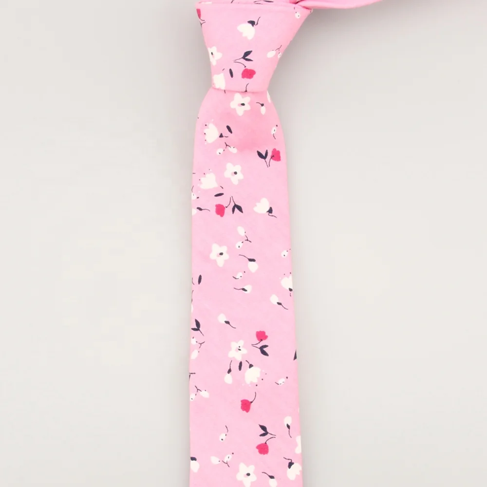 
 Дышащий розовый узкий Пейсли цветочный льняной хлопковый галстук для платья для отдыха  