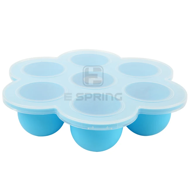 Healthy And Tasteless 7 Hole Flowers Baby Silicone Food Storage Containers Freezer Trays