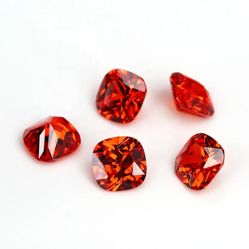 Thriving Gems lab created hand made loose gemstone 100pcs/ bag square cut cushion cut cubic zirconia bule cz stone