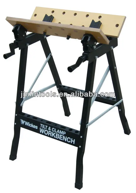 30x30mm tube  wooden steel folding adjustable wood 90 angle builder trestle workbench
