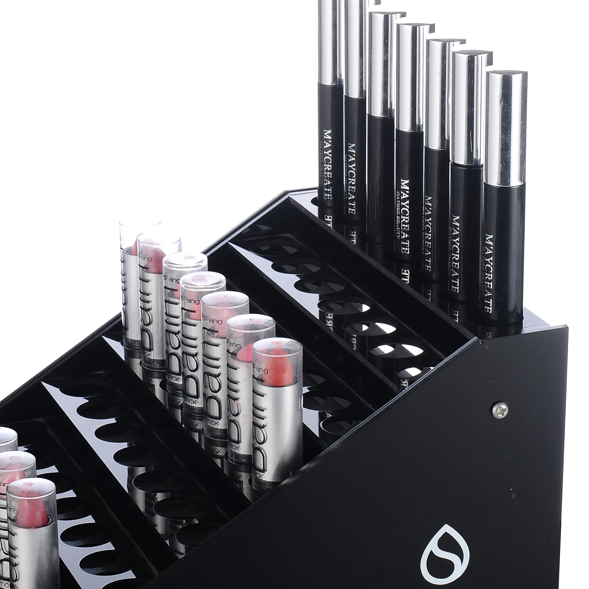 Wholesale acrylic lipstick counter display holder stand custom makeup display stand cosmetic lipstick desktop storage rack