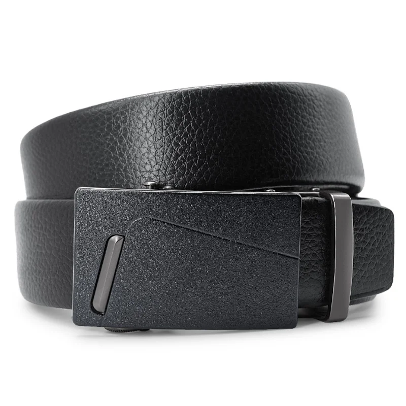 Ремень LQbelt мужской с автоматической пряжкой, заводской ремень из искусственной кожи и микрофибры