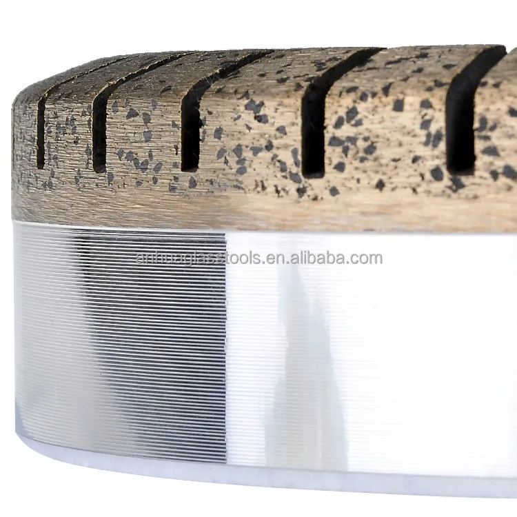 Segmented diamond bond glass grinding cup wheel to glass processing on double edger of GOLIVE/BOTTERO