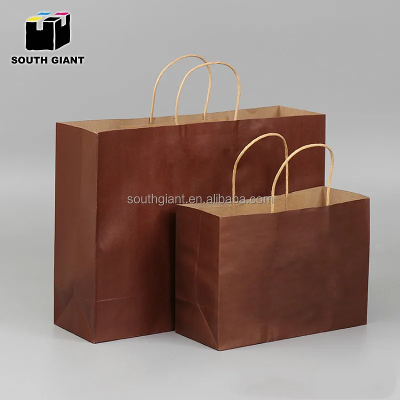 
Custom Reusable Kraft Brown Paper Grocery Shopping Bag with Handles 