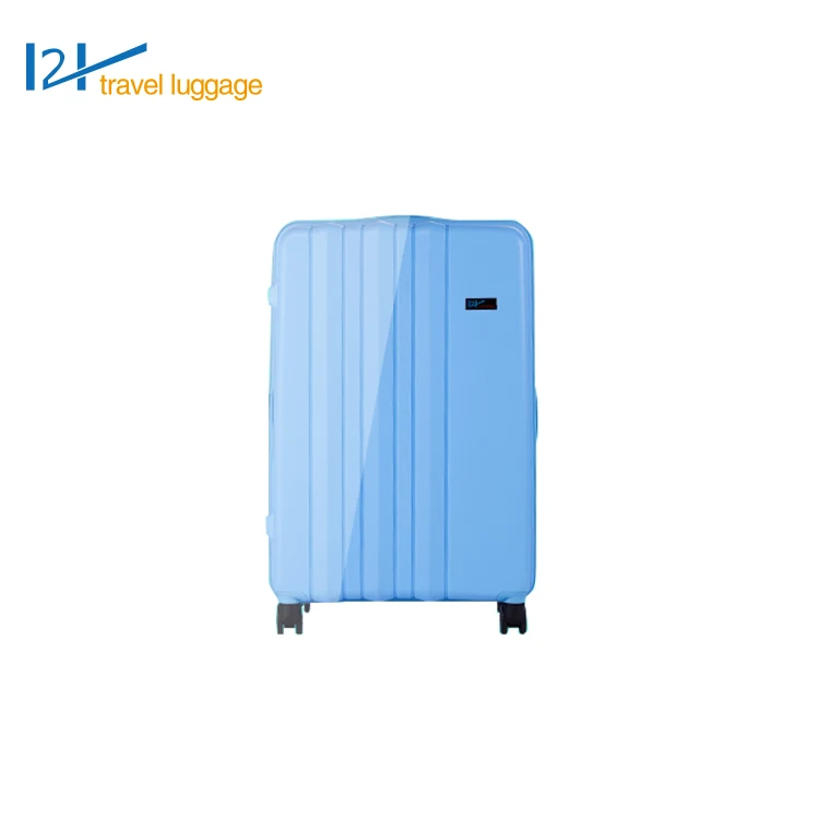 PP material blue sky travel luggage with wheels 360 removeable
