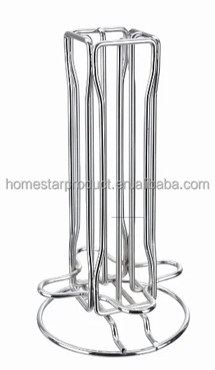 Stainless steel modern and elegant coffee capsule holder and Coffee Pods Capacity Chrome Wire Rotating Nespresso espresso Coffee