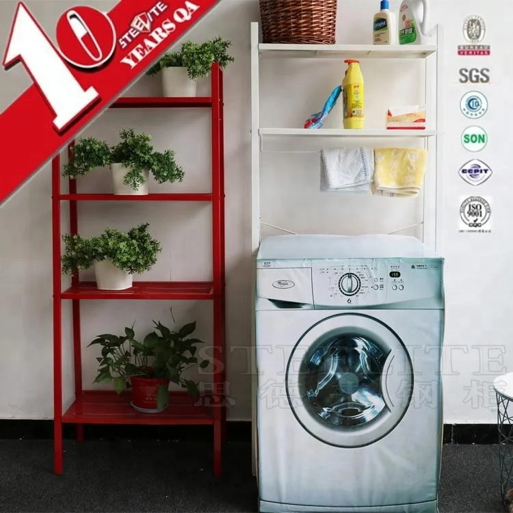 
Spacesaver Metal Frame Storage Organizer Rack Freestanding Bathroom Over Toilet/Washer Shelf 