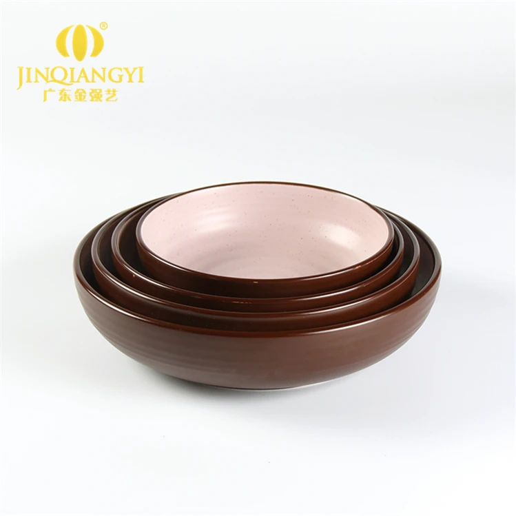  Высококачественная уникальная круглая элегантная глазурованная посуда коричневого цвета для свадебной вечеринки фарфоровый керамический обеденный набор оптовая продажа