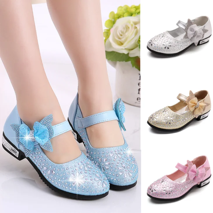 
YY10259S 2018 Girl leather bow baby girl shoes for 3-16 years old girls shoes princess 