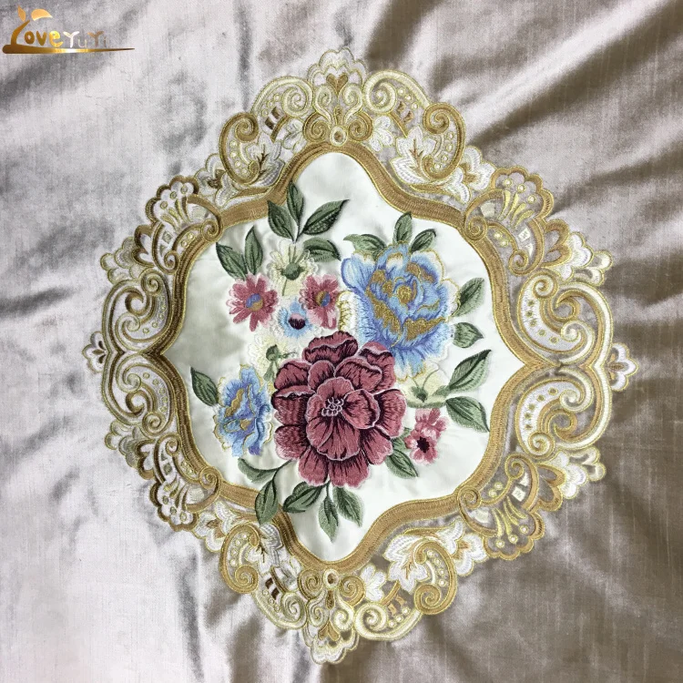 Polyester Warp Knitted 3D Embroidered Fabric Velvet For Sofa