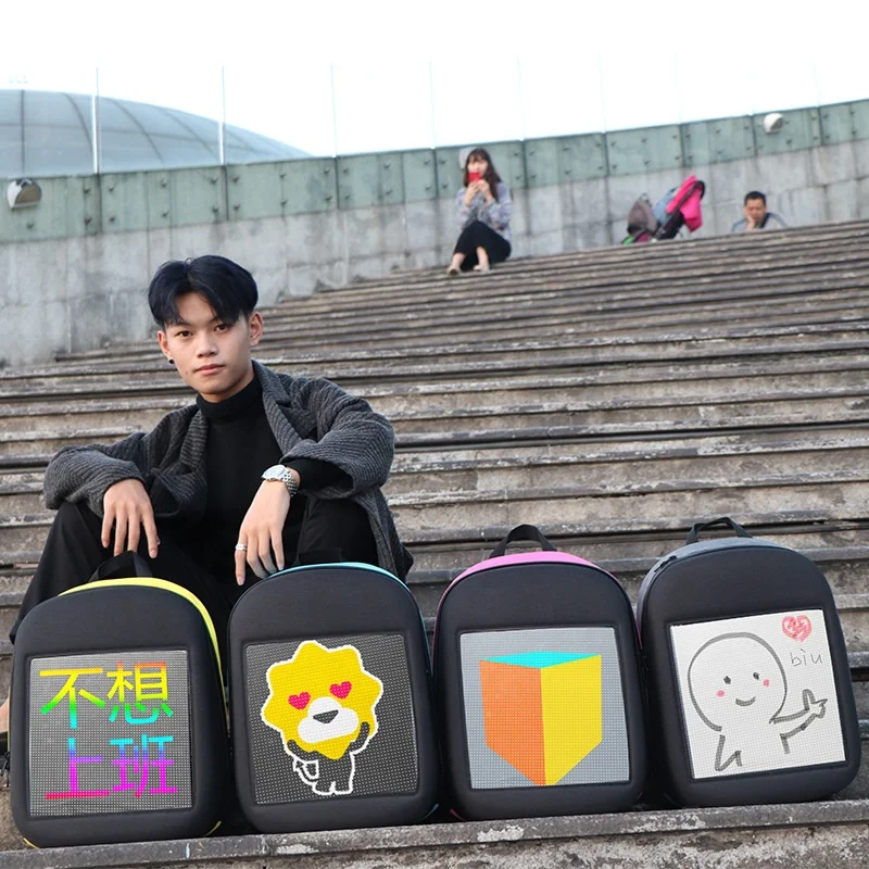 Цветной ЖК-дисплей для рекламы рюкзака, рекламная машина для мобильного рюкзака