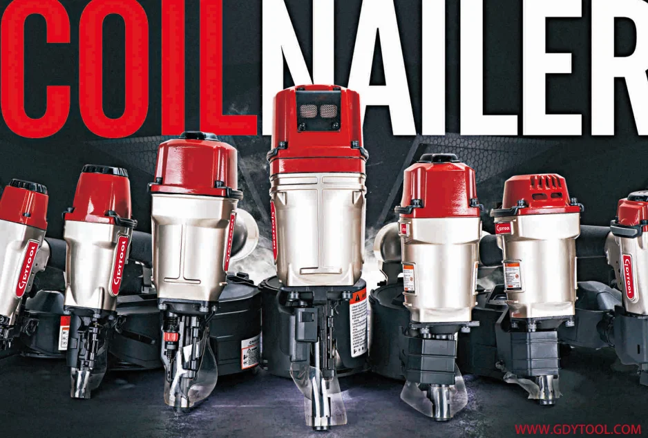 Professional Frame Nail Gun GDY-SRN9021L, 21 Degree Plastic Collated Strip long magazine Framing Nail Gun Pneumatic Frame Nailer