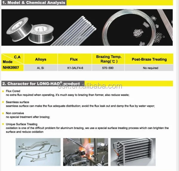 
low temperature aluminum solder welding wire for brazing use E8812NC 