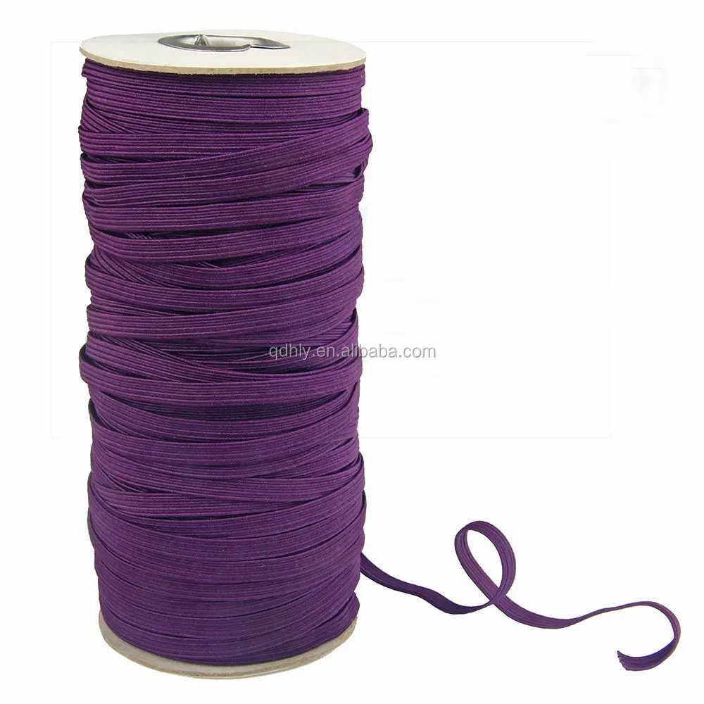 Factory Spot supply 6mm braided elastic stretch strap cord roll for sewing