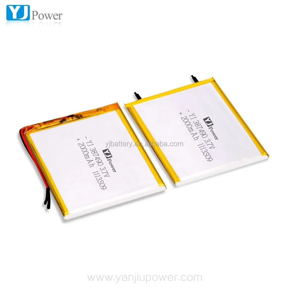 Deep cycle battery wholesale lipo battery 387490 3.7v 2000mah lipo battery