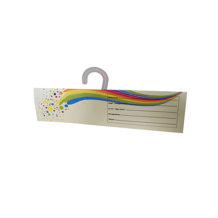 Customized clothes presentation paper hanger for fabric