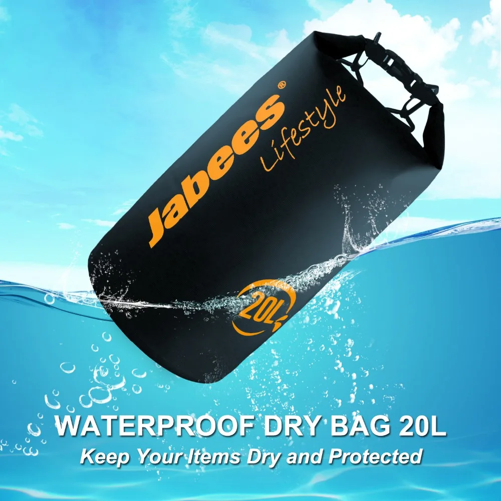 New Arrival Jabees PVC Large Capacity 20L Portable Waterproof Dry Bag With Shoulder Strap