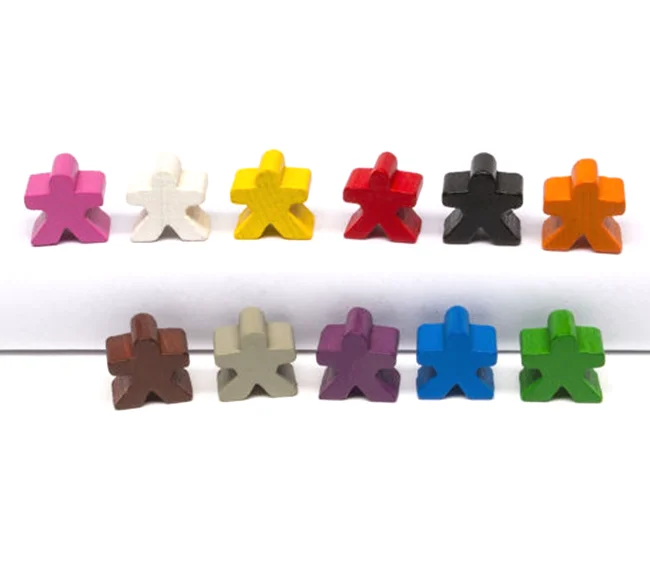 Custom Multi Color Wooden Meeple Game Card Game Mini Vehicle Shape Meeple Colorful Mini Wooden Meeple for Board Game