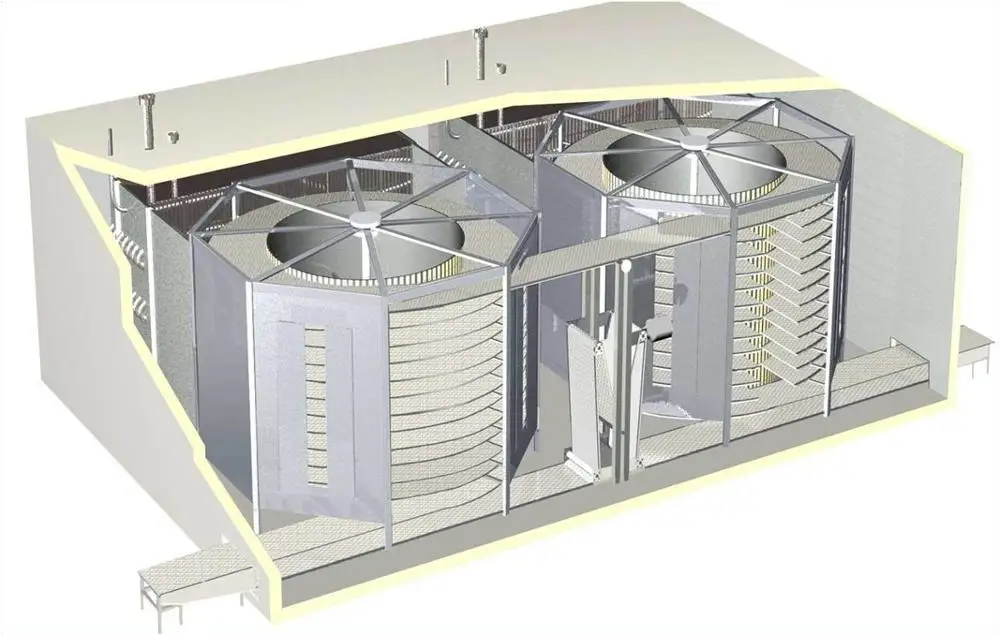 Double Drum Spiral Freezer Instant IQF Freezer For Seafood