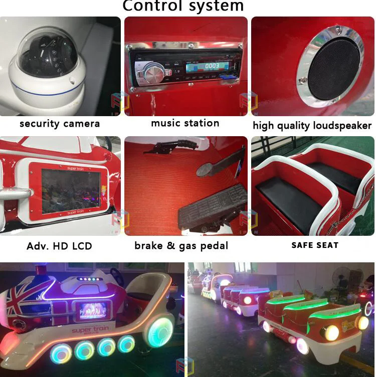 Amusement Park Shopping Mall Battery Operated Tourism Kids Electric Trackless Train