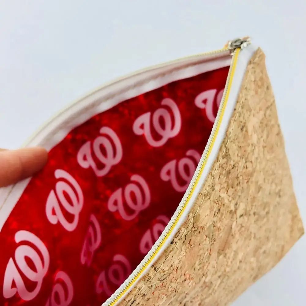 Eco-friendly Natural Cork Wood Fabric Strong Laundry Bag with handle