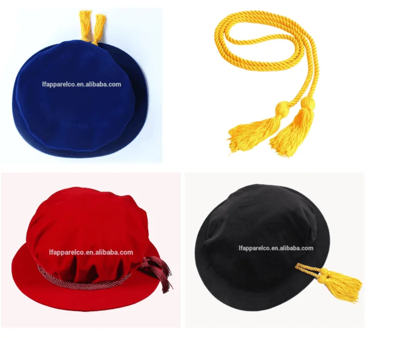 graduation cap doctorial hat doctoral cap PHD Deluxe  British Tudor Bonnet/Beefeater Unisex