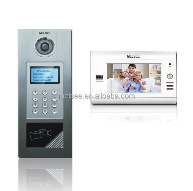 
China Melsee Cat5 one cable/4+2 wire 7 inch indoor monitor wire apartment video door phone system HD wired video doorbell 