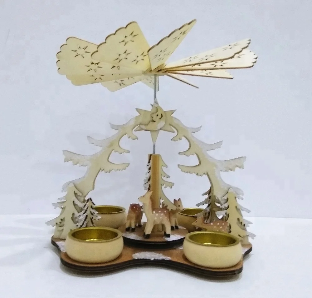 
Деревянный лазерный резак в виде оленя, Рождественская ветряная мельница, подсвечник для украшения дома 