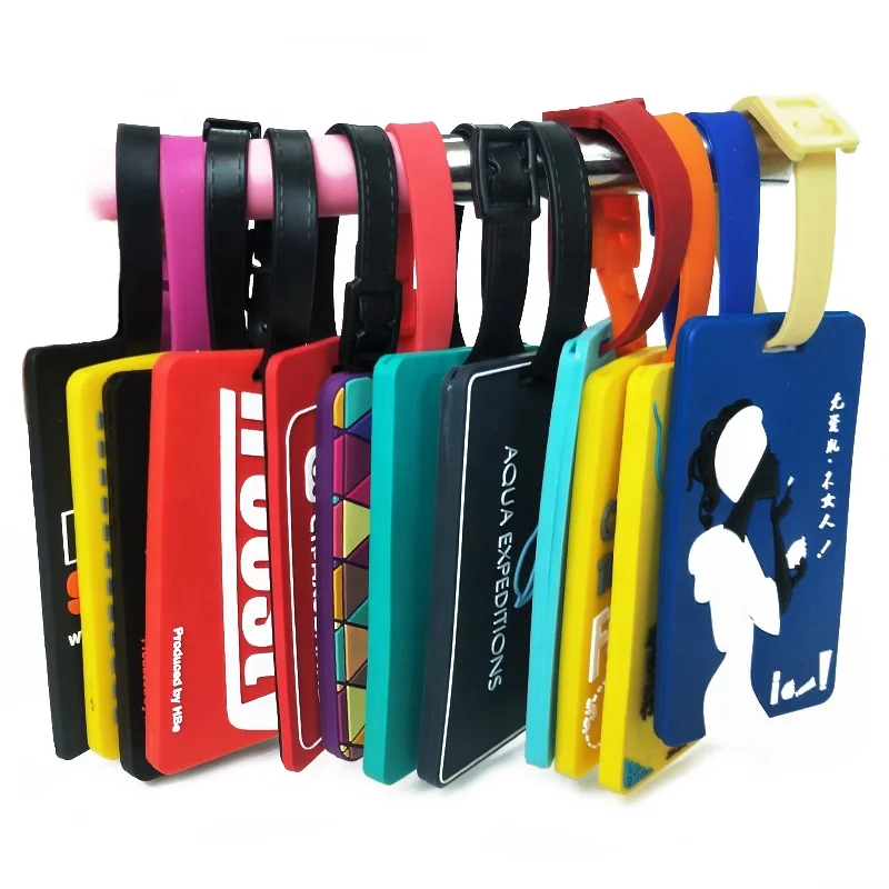 Factory Custom Rubber silicone Bus Logo Luggage Tag Travel Bag Tag Pvc Shoe hang tag