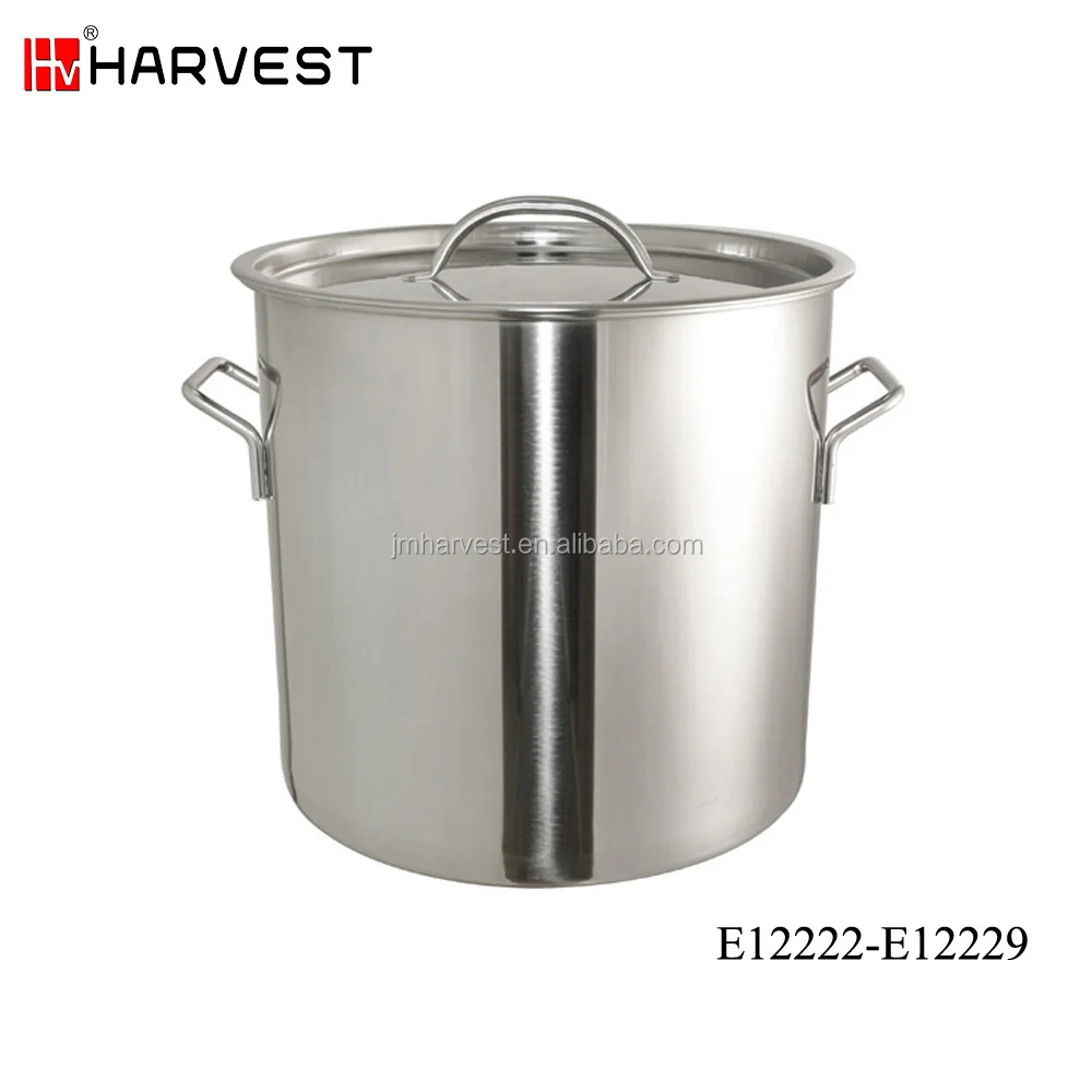 Commercial Stainless Steel Stockpot With Single Bottom Steel Lid Stockpot
