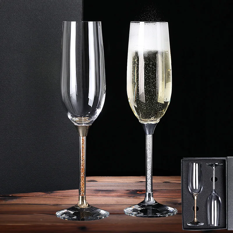 Gift package Wedding Crystal 200ml Champagne glass Flute Crystal champagne glass