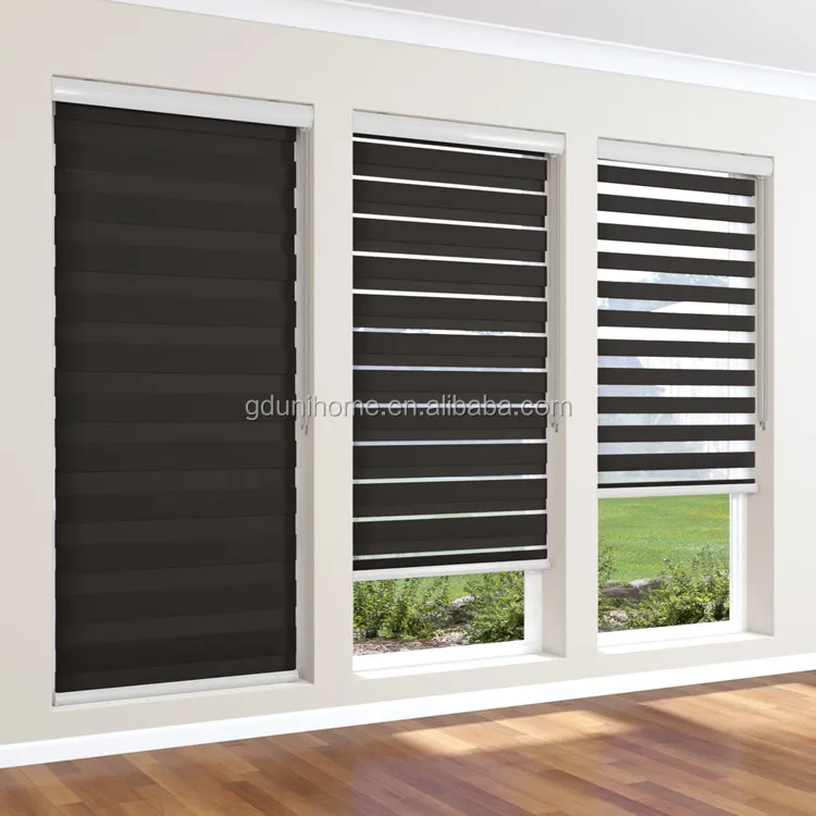 automatic korean roller blinds double layer zebra window curtain
