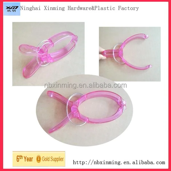 Round plastic clothes peg with hook