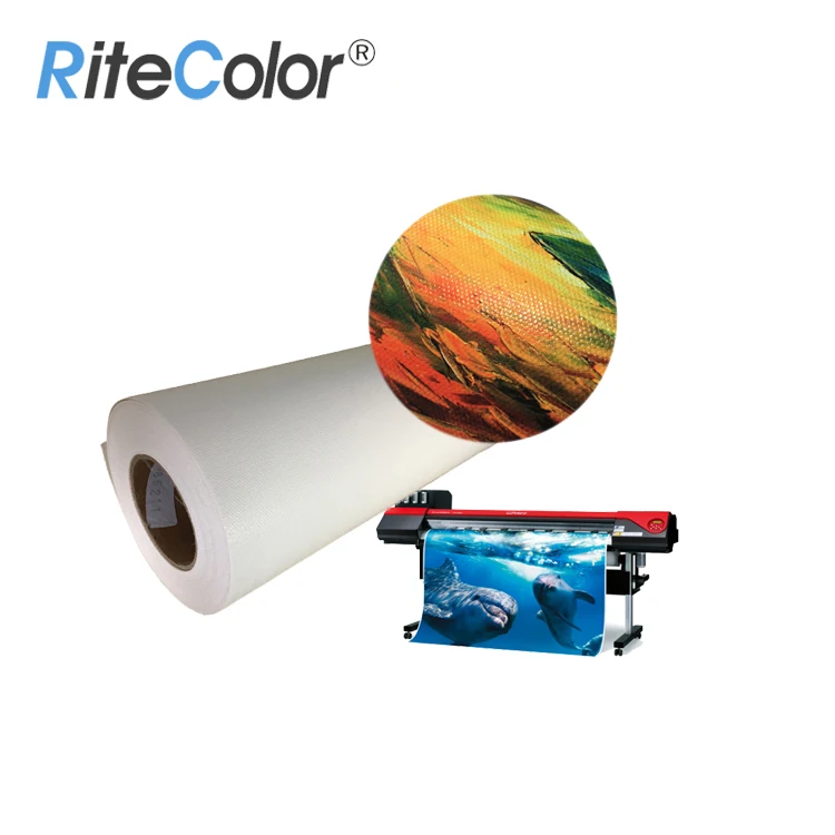 380gsm Wide Format Roll Eco Solvent Polyester Cotton Canvas for Epson SC S80600 Digital Printing