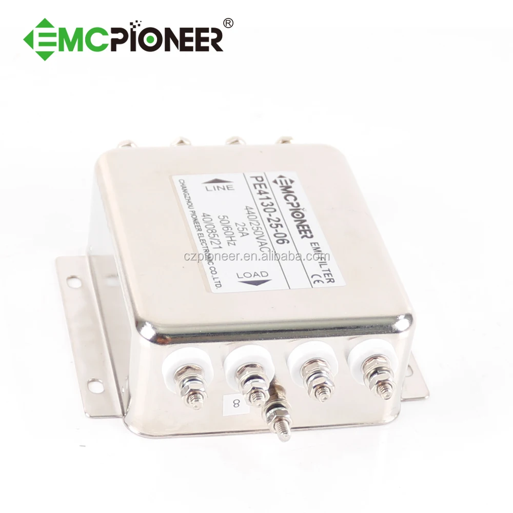 Флюоресцентный трехфазный пассивный фильтр с 4 линиями PE4130-25-06 25A 250V/440VAC EMI EMC Power