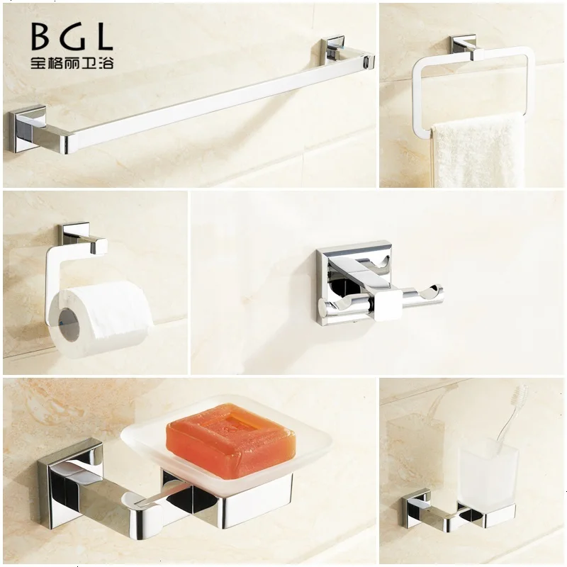 China Supplier Sanitary Ware Simply Brass Hotel Bathroom Accessories Set