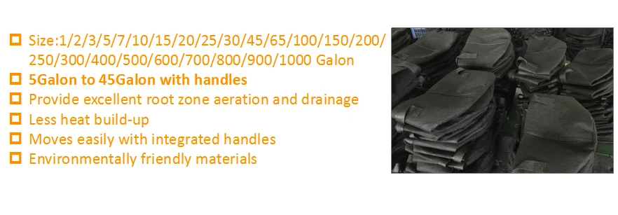 Factory direct supply hydroponic garden planters garden fabric pot grow bag