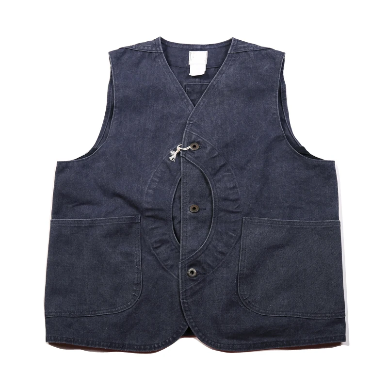 OEM custom outdoor hunting canvas game pocket vest, vintage sleeveless work vest
