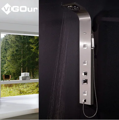 2019 Contemporary Stainless Top Rated Black Shower Panel
