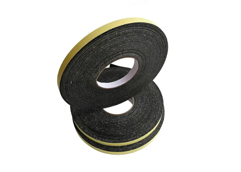 Double single side yellow film black foam adhesive shockproof sponge EVA tape for door or window