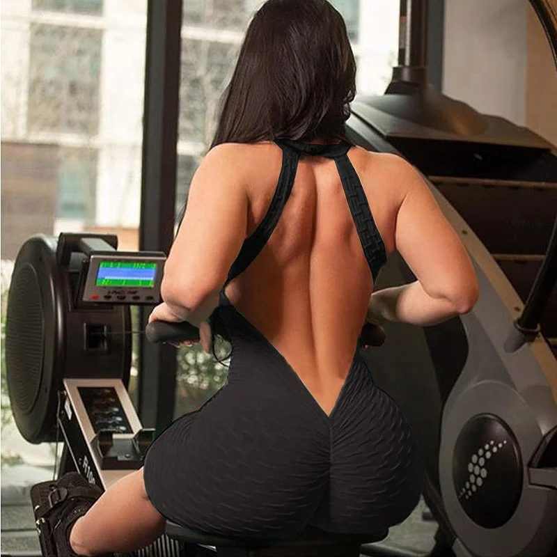 New Activewear Sexy Butt Lift Ladies One Piece Short Fitness Yoga Jumpsuit