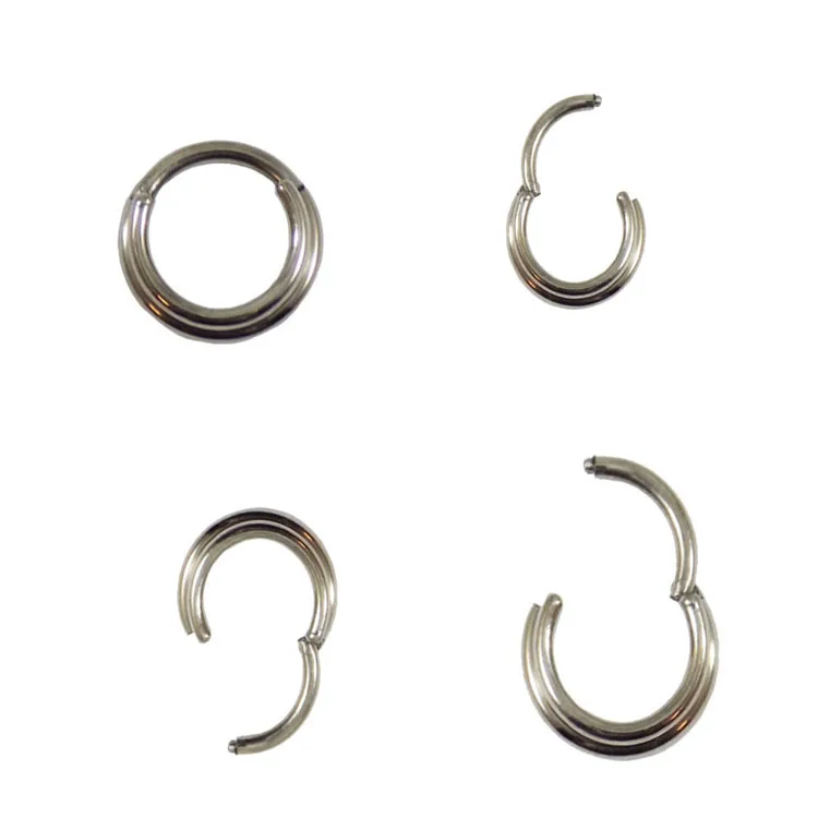  Titanium 16 Gauge двойное кольцо перегородки навесное кликер наборный перегородка пирсинг украшения для тела