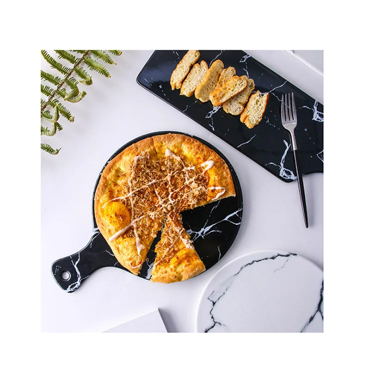 Grace Designs Dinnerware Round Wood Marble Buffet Sushi Tray