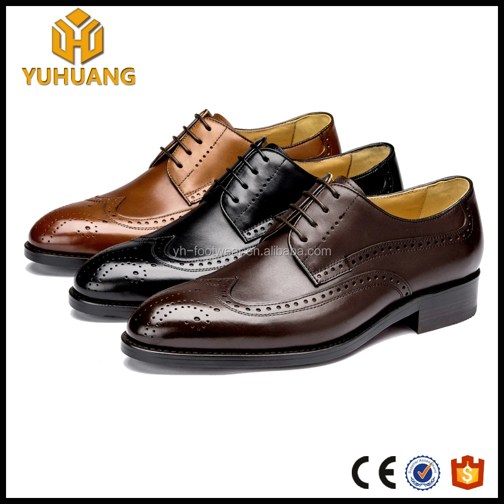 
Yuhuang round toe full brogues full grain calf leather bespoke mens handmade shoes 