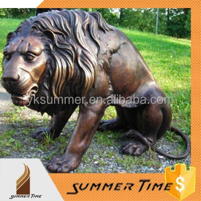 Hot popular outdoor decoration cast bronze lion statue life size decor metal art animal sculpture